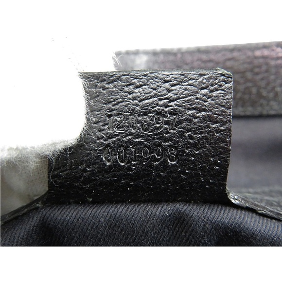 Gucci Black Patterned Handbag with Gold Details - Picture 13 of 14